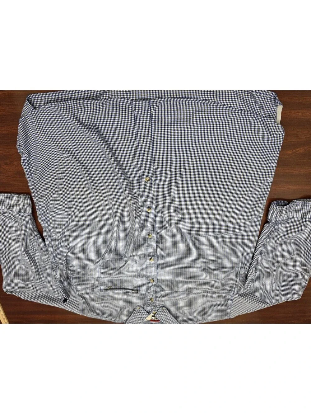 The North Face XXL Blue Check Plain Long Sleeve Hiking Outdoor Button Shirt